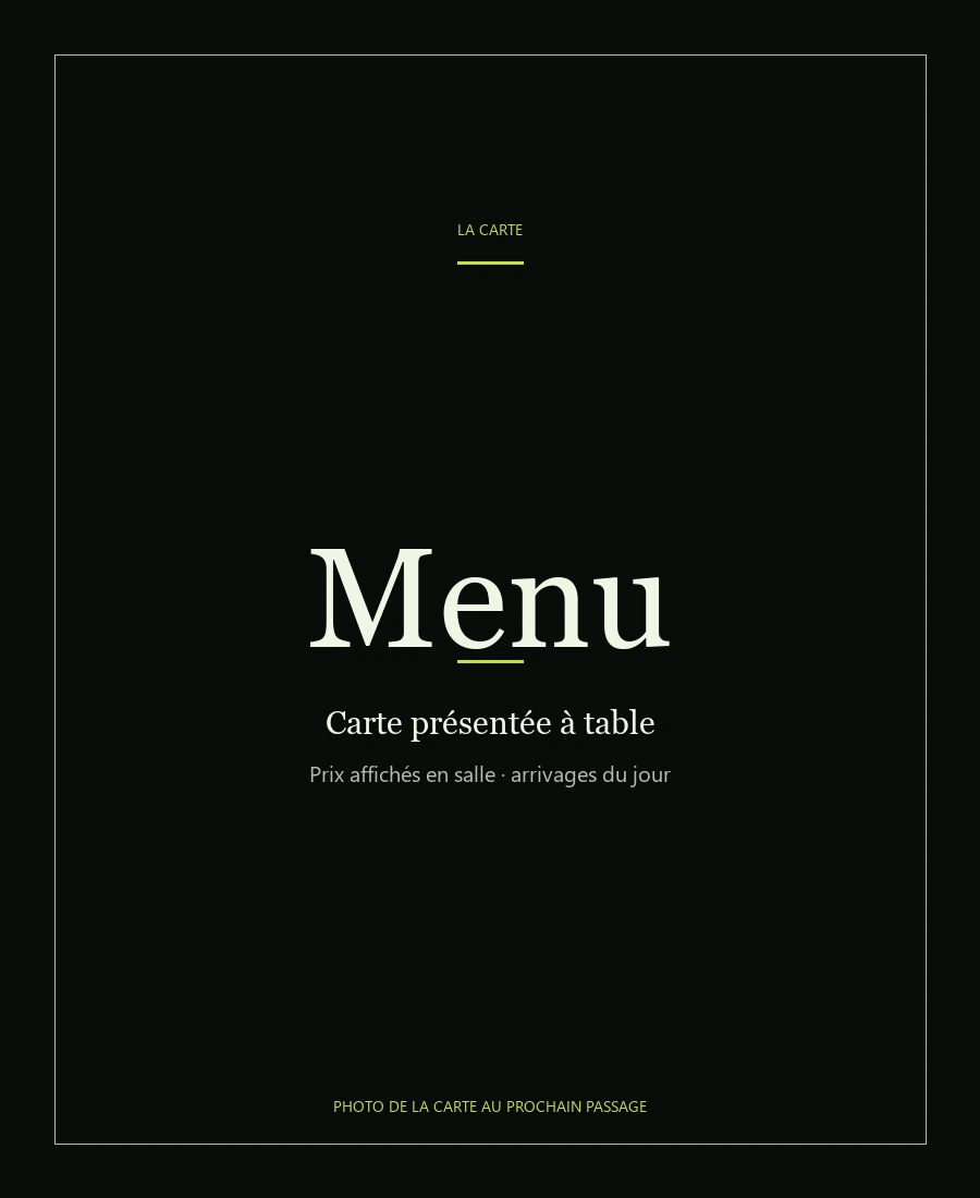 Carte Local Food-Truck, photo de la carte au prochain passage